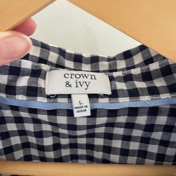 Crown & Ivy Black and White Checkered Button Down Shirt - Picture 4 of 5